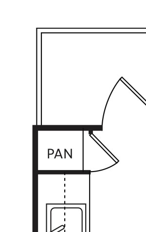 E1 Studio Apartment Floor Plan in San Antonio